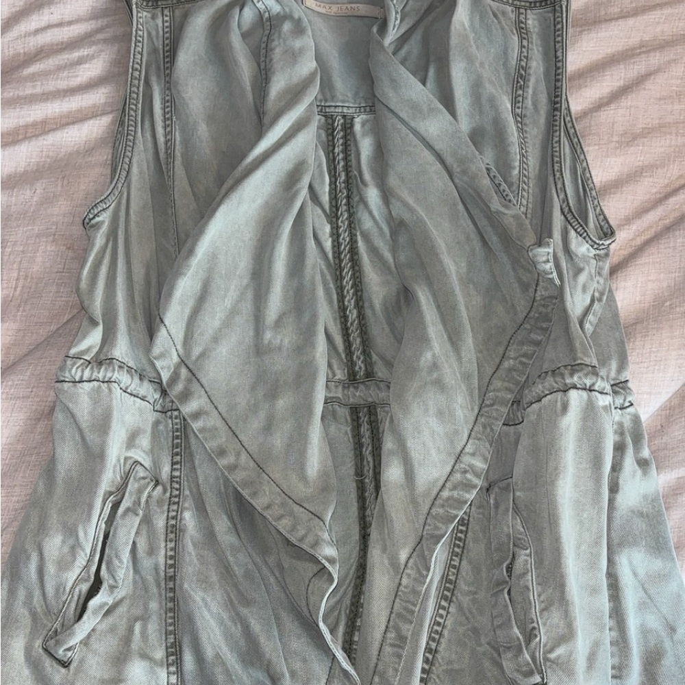 Max Jeans Light Olive Open Vest